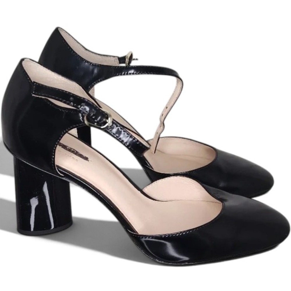 Kate Spade New York Serene Black Patent Leather Block Heel Mary Jane Pumps 7M - Picture 3 of 12